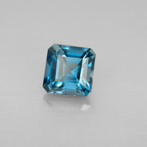 Topacio azul natural de 1,50 ct, corte esmeralda, VVS-VS