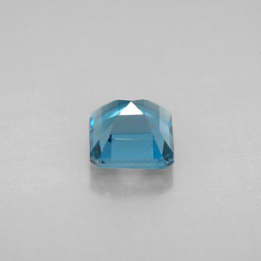 Topacio azul natural de 1,57 ct, corte esmeralda, VS