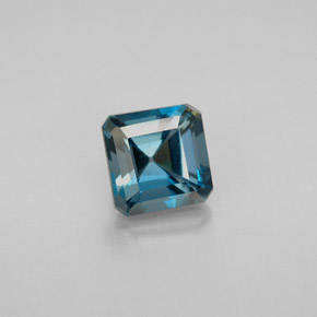 Topacio azul natural de 1,46 ct, corte esmeralda, VVS-VS
