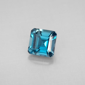 Topacio azul natural de 1,46 ct, corte esmeralda, VVS-VS