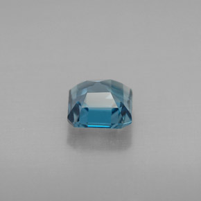Topacio azul natural de 1,42 ct, corte esmeralda, VVS-VS