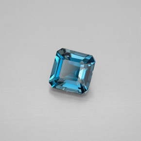 Topacio azul natural de 1,30 ct, corte esmeralda, VVS-VS