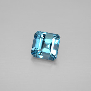 Topacio azul natural de 1,38 ct, corte esmeralda, VVS-VS