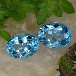 Gemas de topacio azul natural de 4,71 ct, corte óvalo, VVS-VS