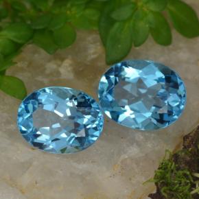 Gemas de topacio azul natural de 4,71 ct, corte óvalo, VVS-VS