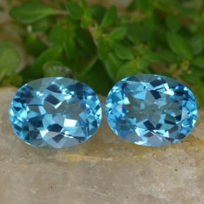 Gemas de topacio azul natural de 5,02 ct, corte óvalo, VVS