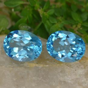 Gemas de topacio azul natural de 5,02 ct, corte óvalo, VVS