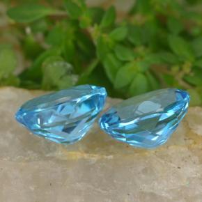 Gemas de topacio azul natural de 5,02 ct, corte óvalo, VVS