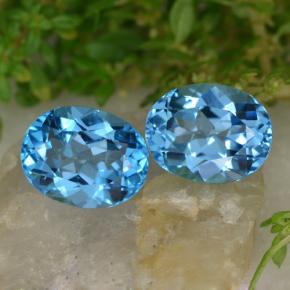 Gemas de topacio azul natural de 5,43 ct, corte óvalo, VVS-VS