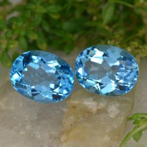 Gemas de topacio azul natural de 5,43 ct, corte óvalo, VVS-VS