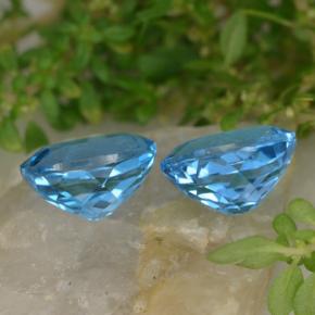 Gemas de topacio azul natural de 5,43 ct, corte óvalo, VVS-VS