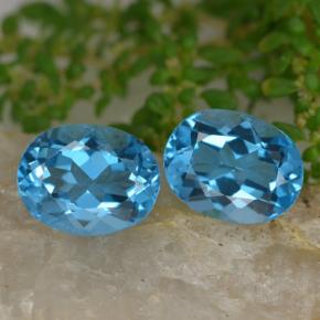 Gemas de topacio azul natural de 4,65 ct, corte óvalo, VVS-VS