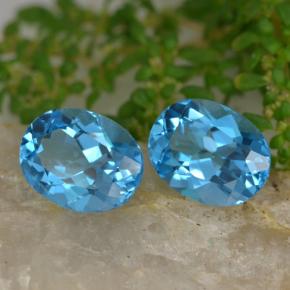 Gemas de topacio azul natural de 4,65 ct, corte óvalo, VVS-VS