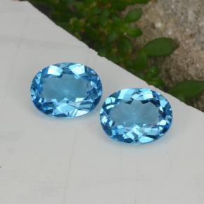 Gemas de topacio azul natural de 4,28 ct, corte óvalo, VVS-VS