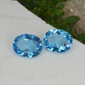 Gemas de topacio azul natural de 4,28 ct, corte óvalo, VVS-VS