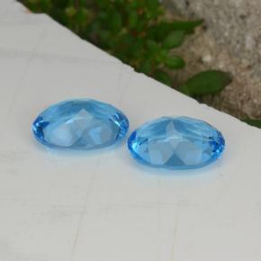 Gemas de topacio azul natural de 4,28 ct, corte óvalo, VVS-VS