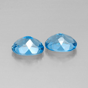 Gemas de topacio azul natural de  ct, corte óvalo, VVS