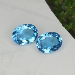 Gemas de topacio azul natural de 4,36 ct, corte óvalo, VVS
