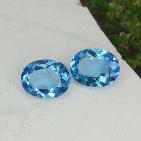 Gemas de topacio azul natural de 4,36 ct, corte óvalo, VVS