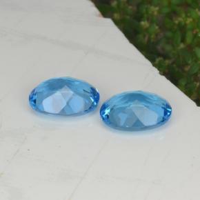 Gemas de topacio azul natural de 4,36 ct, corte óvalo, VVS