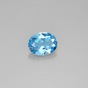Topacio azul natural de 2,23 ct, corte óvalo, VVS-VS