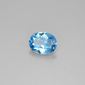 Topacio azul natural de 2,23 ct, corte óvalo, VVS-VS