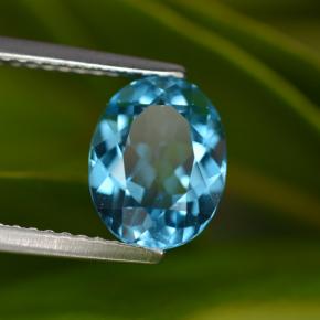 Topacio azul natural de 2,24 ct, corte óvalo, VVS