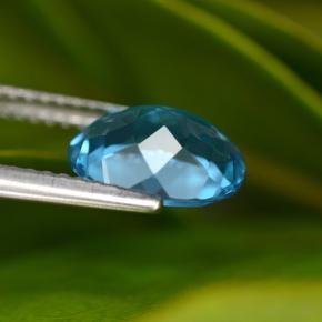 Topacio azul natural de 2,24 ct, corte óvalo, VVS