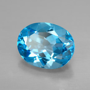 Topacio azul natural de 2,21 ct, corte óvalo, VVS-VS