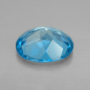 Topacio azul natural de 2,21 ct, corte óvalo, VVS-VS