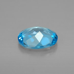 Topacio azul natural de 2,02 ct, corte óvalo, VVS-VS