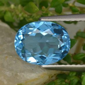 Topacio azul natural de 2,34 ct, corte óvalo, VVS