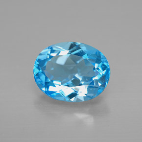Topacio azul natural de 2,36 ct, corte óvalo, VS