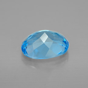 Topacio azul natural de 2,36 ct, corte óvalo, VS