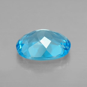 Topacio azul natural de 2,29 ct, corte óvalo, VVS-VS