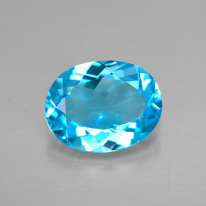 Topacio azul natural de 2,13 ct, corte óvalo, VVS