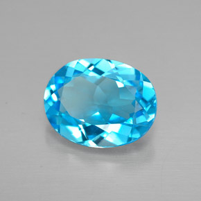 Topacio azul natural de 2,13 ct, corte óvalo, VVS
