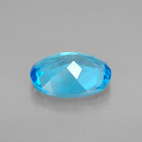 Topacio azul natural de 2,13 ct, corte óvalo, VVS