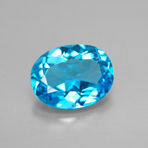Topacio azul natural de 2,09 ct, corte óvalo, VVS-VS