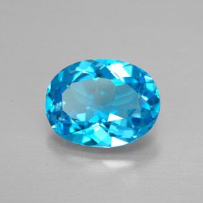 Topacio azul natural de 2,09 ct, corte óvalo, VVS-VS