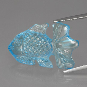 Topacio azul natural de 17,84 ct, transparente, transparente / translúcido