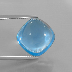 Topacio azul natural de 23,43 ct, corte cojín, transparente