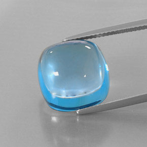 Topacio azul natural de 23,43 ct, corte cojín, transparente
