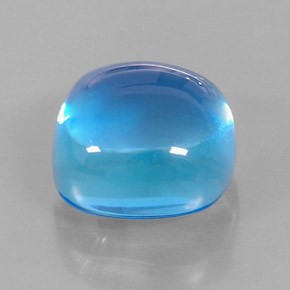 Topacio azul natural de 18,22 ct, corte cojín, transparente