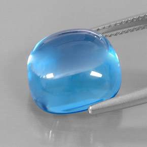Topacio azul natural de 18,22 ct, corte cojín, transparente