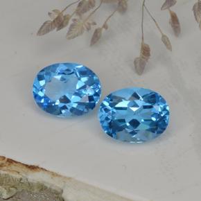 Gemas de topacio azul natural de 4,71 ct, corte óvalo, VVS