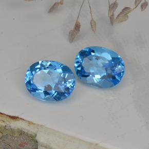 Gemas de topacio azul natural de 4,71 ct, corte óvalo, VVS