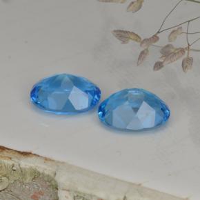 Gemas de topacio azul natural de 4,71 ct, corte óvalo, VVS