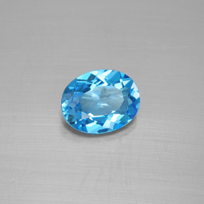 Topacio azul natural de 2,08 ct, corte óvalo, VVS-VS