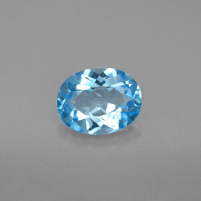 Topacio azul suizo natural de 2,05 ct, corte óvalo, VVS